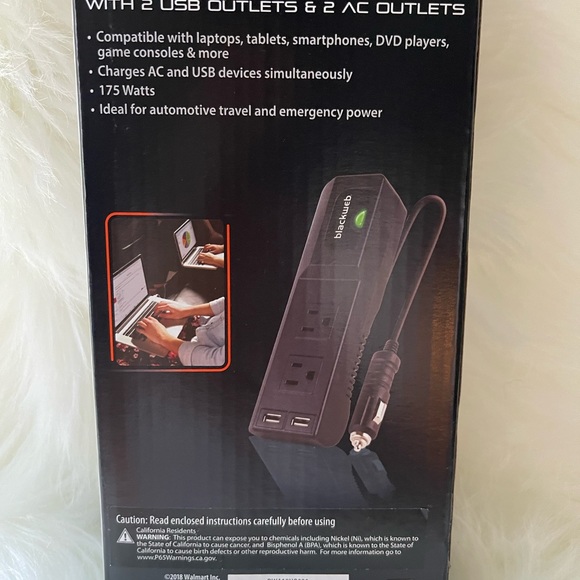 Never used Blackweb Power Strip Inverter with 2 USB Outlets & 2 AC Outlets. - Picture 2 of 2